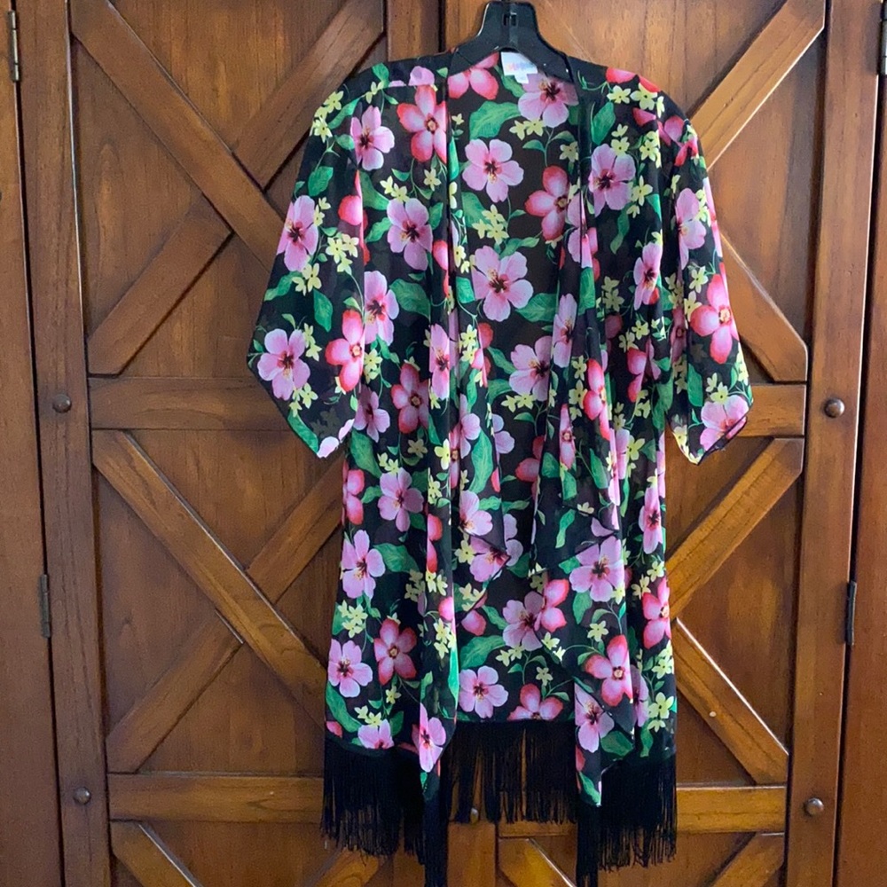 Floral Fringe Kimono/Coverup